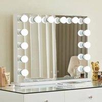 7seas Hollywood Vanity Mirror 80 x 63cm with Bluetooth Speakers - White | Size: 80 x 63 cm