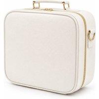7seas Hollywood LED Makeup Travel Case with Touch Mirror & Adjustable Dividers White