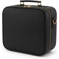 7seas Hollywood LED Makeup Travel Case with Touch Mirror & Adjustable Dividers Black