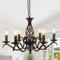 COMELY 6 Heads Black Vintage Pendant Light, Industrial Metal Ceiling lights