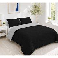 Ezysleep 10.5 Tog Soft Coverless Reversible Duvet Set with Pillowcase Cover in Black | Size: Super King