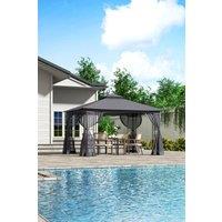 Garden Sanctuary Modern Outdoor Garden Gazebo Shade Canopy in Black