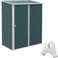 Rolipo 5.3 x 3.1ft Corrugated Steel Garden Shed, Green