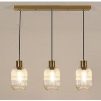 Pheashine Modern Crystal Chandelier Clear Glass Shade E27 Lamp Base in Gold