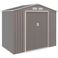 Rolipo 7 x 4ft Polypropylene Garden Shed with Air Vents, Steel Grey