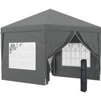 Rolipo 3x3m Pop Up Gazebo with Curtain Walls & Windows, Grey