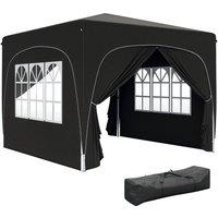 Rolipo 3x3m Pop Up Gazebo with Accessories, Black