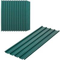 Rolipo Set of 12 Corrugated Steel Roof Panels, Green