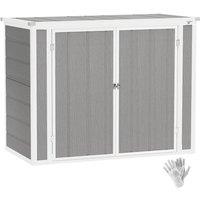 Rolipo 4.7 x 2.5ft Double Bin Storage Shed with Lockable Doors, Grey