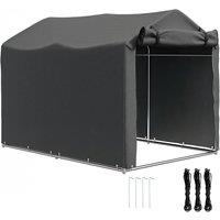 Rolipo 2.2 x 1.6m Waterproof Garden Storage Tent with Zipper Door, Dark Grey
