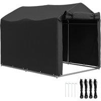 Rolipo 2.2 x 1.6m Waterproof Garden Storage Tent with Zipper Door, Black