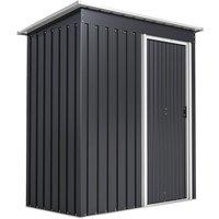 Rolipo 5 x 3ft Garden Storage Shed with Sliding Door & Sloped Roof, Black