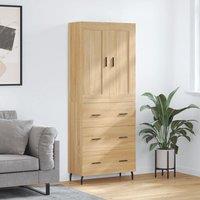 Berkfield Home Highboard Sonoma Oak 69.5x34x180 cm Engineered Wood in Brown