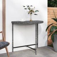 Berkfield Home Garden Table Grey 80x50x75 cm Poly Rattan | Size: 80 x 50 x 75 cm
