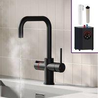 Nes Home 3 in 1 Single Lever Boiler Kitchen Mixer Matte Black Tap Set | Size: 440mm x 610mm