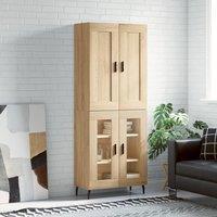 Berkfield Home Highboard Sonoma Oak 69.5x34x180 cm Engineered Wood in Brown
