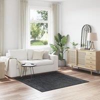 Berkfield Home Shaggy Rug with Latex Backing Dark Grey 160x160 cm | Size: Medium