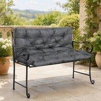 STILVORA 2 Seater Garden Bench Cushion with Ties in Grey