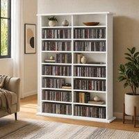 STILVORA CD Storage Unit with Adjustable Shelves White