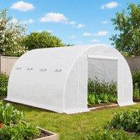 STILVORA Greenhouse Replacement Cover 4 x 3 m with Roll-Up Windows in White