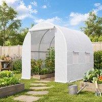 STILVORA Walk-in Greenhouse with 6 Windows & Steel Frame in White
