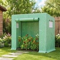 STILVORA Walk-In Greenhouse with Roll-Up Door & Windows in Green