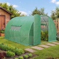 STILVORA Walk-In Greenhouse with Roll-Up Windows in Green