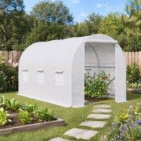 STILVORA Walk-in Greenhouse 350 x 200 cm with 6 Windows in White