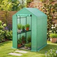 STILVORA Walk-In Greenhouse with Shelves 120 x 186 cm in Green