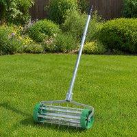 STILVORA Lawn Aerator 42.5 cm with Adjustable Handle in Green