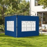 STILVORA Set of 2 Gazebo Side Panels 295 cm in Blue