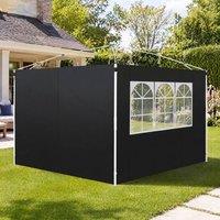 STILVORA Gazebo Side Panels 3m with Window Black