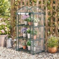 STILVORA 3 Tier Mini Greenhouse with Shelves in Clear