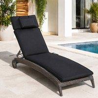 STILVORA Sun Lounger Cushion with Removable Head Pillow in Black