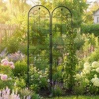 STILVORA Garden Trellis Set of 2 Steel Panels in Black