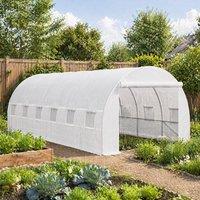 STILVORA Greenhouse Replacement Cover 6 x 3m with Roll-Up Windows in White