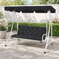 STILVORA 3 Seater Bench Cushion with Ties in Black