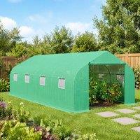 STILVORA Walk-in Greenhouse 5.95 x 3 x 2 m with Windows in Green