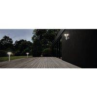 Osram Endura Style Solar Wall Sensor Double Circle Outdoor Garden LED Light 6W in Metallic Silver