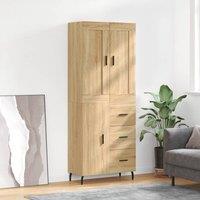 Berkfield Home Highboard Sonoma Oak 69.5x34x180 cm Engineered Wood in Brown