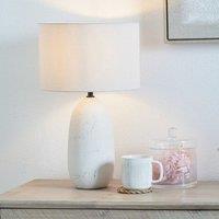 Ruma White Vintage Textured Ceramic Table Lamp