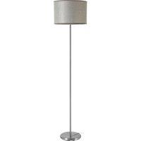 Orsina Elegant Grey Waffle Effect Shade Floor Lamp, Sturdy & Sleek Bedroom Lamp, Versatile Livingroom Lamp