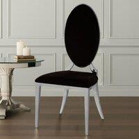 Orsina Versatile Black Velvet Dining Chair, Durable Modern Chair For Dinner, Sleek Luxury Chair For Livingroom
