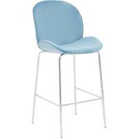 Orsina Tamzin Blue Velvet Chrome Finish Bar Chair