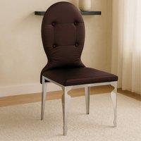 Orsina Purple Silk Dining Chair, Upholstered Dining Chair With High Back Rest, Modern Dining Chairs For Dining