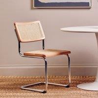 Orsina Cebu Elm Wood & Rattan Dining Chair in Silver