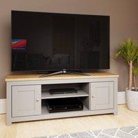 Timber Art Design Lisbon TV Unit Stand Media Cabinet 2 Doors + Shelf in Light Grey
