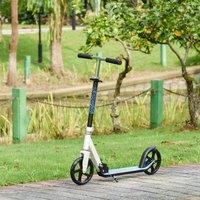 HOMCOM Folding Teens Kick Push Scooter Children Adjustable Height in White