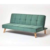 Homescapes Bower Velvet Sofa Bed in Dark Green