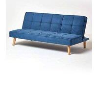 Homescapes Bower Velvet Sofa Bed in Navy